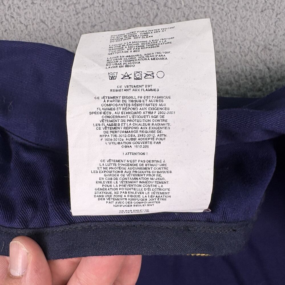 Big Bill Jacket Mens Extra Large Blue FR Indura Flame Resistant Work Wear Navy - Picture 8 of 16